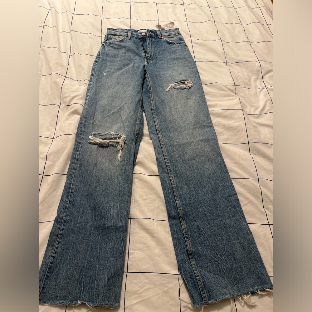 Zara Distressed Blue Jeans